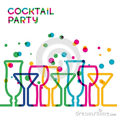 Abstract colorful cocktail glass background. Concept for bar men Vector Illustration