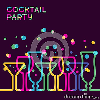 Abstract colorful cocktail glass background. Concept for bar men Vector Illustration