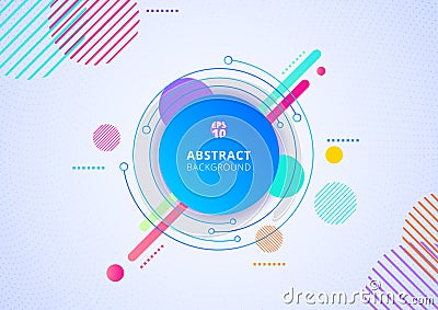 Abstract colorful color circle geometric pattern design background radial dots texture Vector Illustration