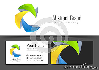 Abstract colorful Corporate Logo and Business Card Sign Template Stock Photo