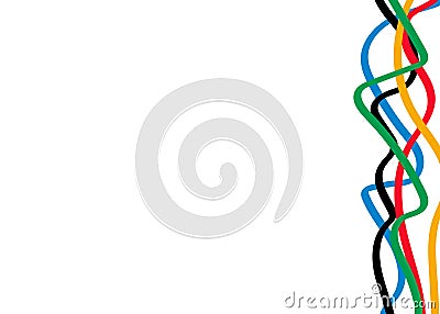 Abstract colorful Olympic curly line, vector isolated on white background Vector Illustration