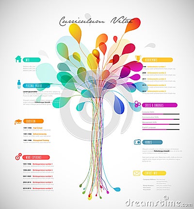 Abstract colorful curriculum vitae Vector Illustration