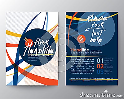 Abstract Colorful Curved Line shape Poster Brochure Flyer design Vector Illustration