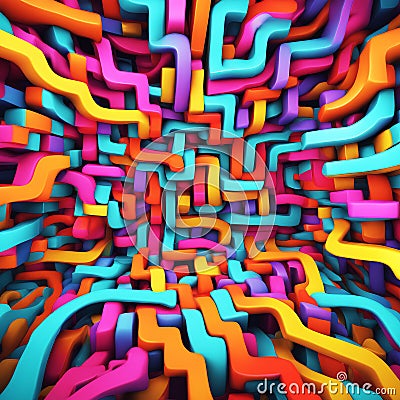 abstract colorful 3d crave lines background Stock Photo