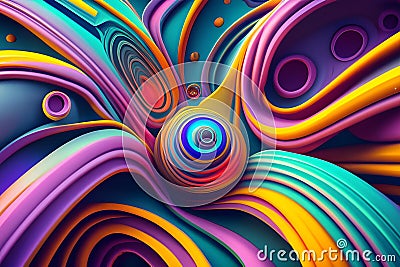 abstract colorful 3d shape, cinema 4d, ambient occlusion, render, 3d render Stock Photo