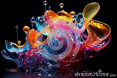 Abstract colorful deconstructed drop of water Stock Photo