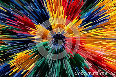 Abstract colorful extrude background. Stock Photo