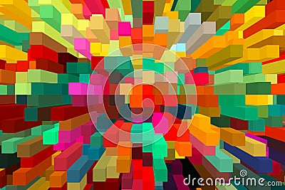 Abstract colorful extruded background. Stock Photo