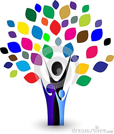 Abstract colorful Family tree Stock Photo