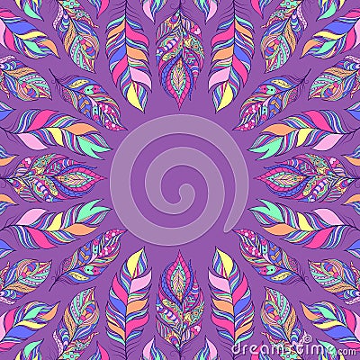 Abstract colorful feathers. Vector Illustration