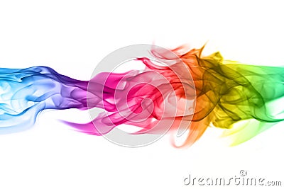 Abstract colorful flame patterns on white background Stock Photo