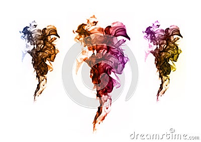 Abstract colorful flame patterns on white background Stock Photo