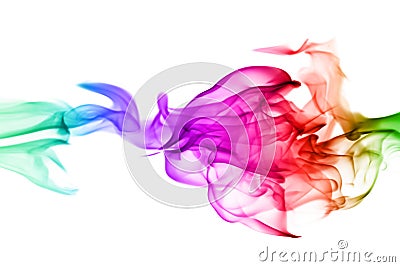 Abstract colorful flame patterns on white background Stock Photo