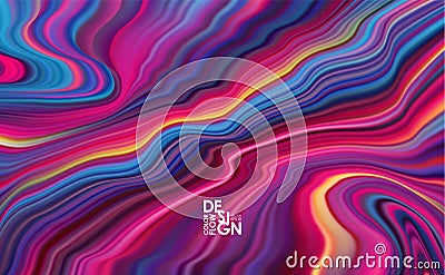 Abstract colorful flow background. Wave color Liquid shape. Trendy design with marble effect Vector Illustration