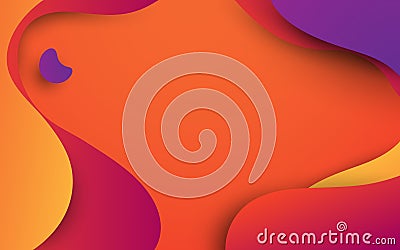 Abstract colorful fluid shapes background. Summer theme. can be used for wallpaper, template, poster, backdrop, book cover, brochu Vector Illustration