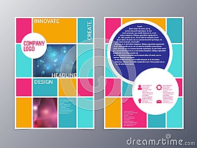 Abstract colorful flyer design template vector a4 Vector Illustration