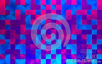 Abstract colorful geometric background. Backdrop for design. Colored squares and circles. Modern vector illustration Vector Illustration