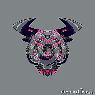 Abstract Colorful Geometric Ornament Doodle Bull Illustration Tribal Cartoon Concept Vector. Suitable For Logo, Wallpaper, Banner Vector Illustration