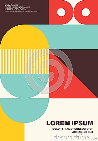 Abstract colorful geometric shape layout design template poster background Cartoon Illustration