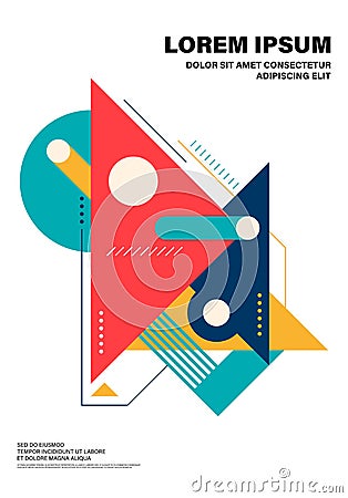 Abstract colorful geometric shape layout design template poster background Cartoon Illustration