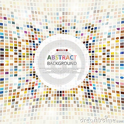 Abstract of colorful geometrical fisheye len pattern. Vector Illustration