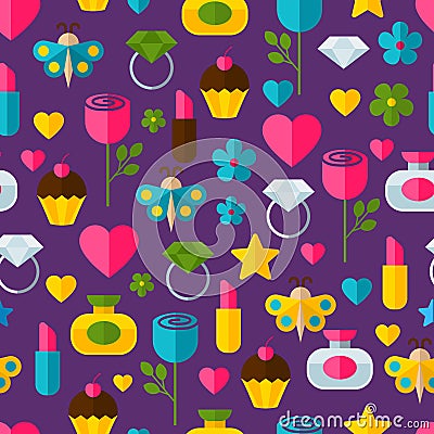 Abstract colorful gifts seamless pattern. Birthday, Valentines, Vector Illustration