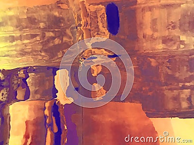 Abstract colorful glitch distortion background with infinity spots. Stock Photo