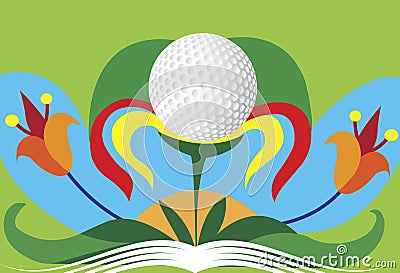 Abstract colorful golf flower.Green golf motive Vector Illustration