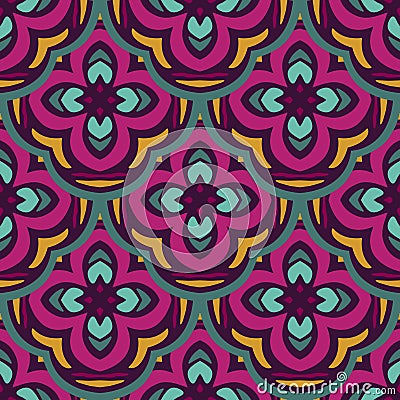 Abstract colorful gothic geometric ethnic seamless pattern ornamental Vector Illustration