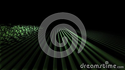Abstract colorful gradient animation on a blackbackground. Motion of green geometric patterns, which flow like a wave. Stock Photo
