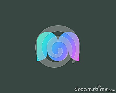 Abstract colorful gradient letter M W logo icon design. Universal solid vector symbol sign logotype. Creative print Vector Illustration