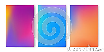 Abstract colorful gradient mesh vector background set. Vector Illustration