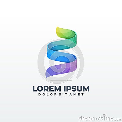 Abstract colorful gradient wave logo Vector Illustration