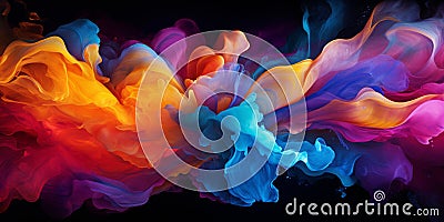 Abstract colorful Graphic motion on background, creative waves of gradient color smoke and liquid Stock Photo