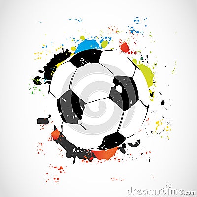 Abstract colorful grunge soccer ball Vector Illustration