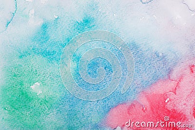 Abstract colorful hand draw watercolor aquarelle Stock Photo