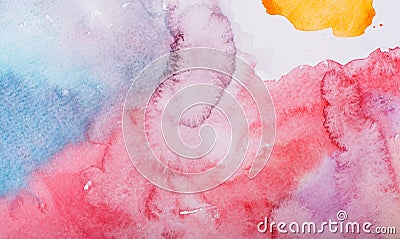 Abstract colorful hand draw watercolor aquarelle Stock Photo