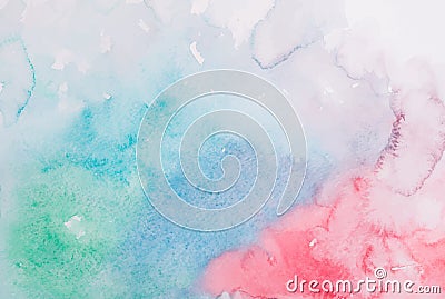 Abstract colorful hand draw watercolor aquarelle Vector Illustration