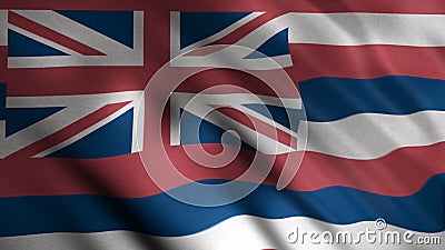 Abstract colorful Hawaii flag fluttering in the wind, seamless loop. Animation. Waving in the breeze realistic texture Stock Photo