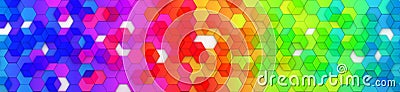 Abstract colorful hexagon mosaic wallpaper or background - 3d render Stock Photo