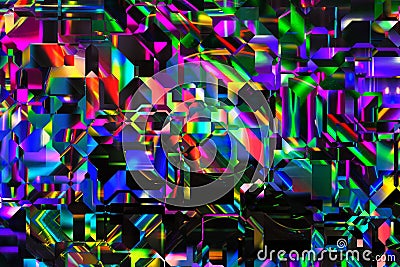 An abstract colorful holographic futuristic Stock Photo