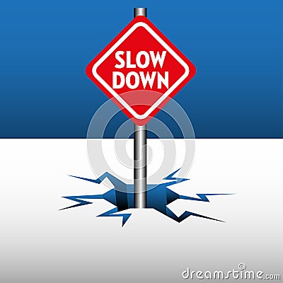 Slow down plate Vector Illustration