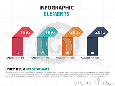 Abstract colorful label business timeline Infographics elements, presentation template flat design vector illustration for web Vector Illustration