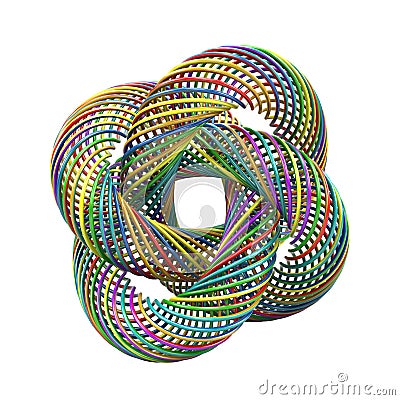 Abstract colorful layered torus isolated on white Stock Photo