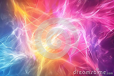 Abstract Colorful Light Trails Dance and Flow Gracefully Across the Screen, Creating a Dynamic and Mesmerizing Visu Stock Photo