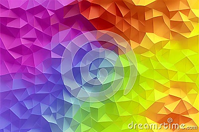 Abstract colorful low poly, triangle mosiac background. AI generated content. bright poly abstract background texture Stock Photo