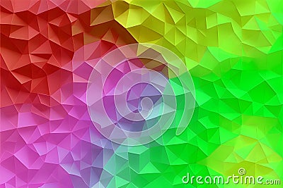 Abstract colorful low poly, triangle mosiac background. AI generated content. bright poly abstract background texture Stock Photo