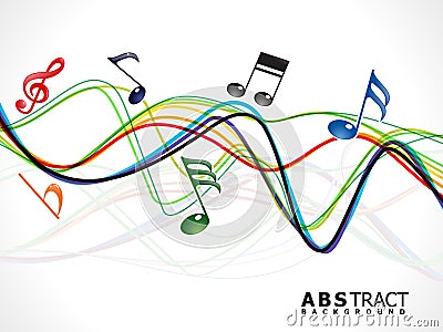 Abstract colorful musical line wave Vector Illustration