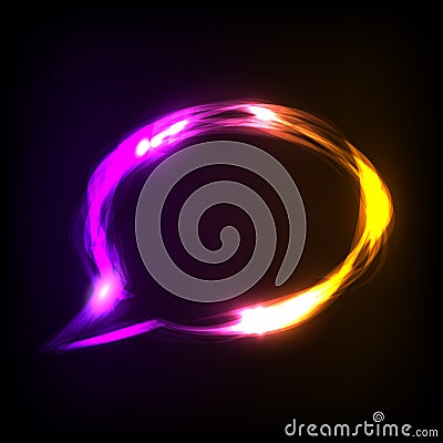 Abstract colorful neon speech bubble Vector Illustration