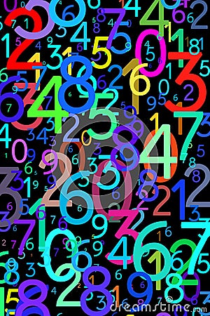 Abstract colorful numbers Stock Photo